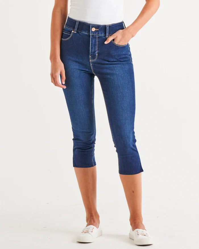 Betty Basics Camilla Crop Jean - Midnight Denim