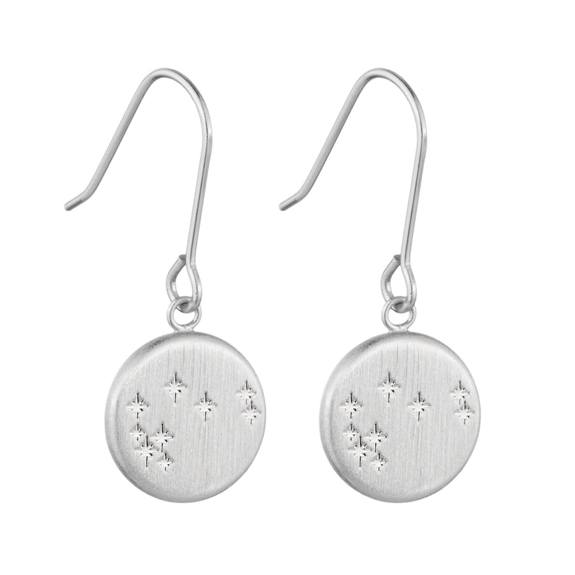 Little Taonga Round Mystical Matariki Earrings or Necklace | Silver