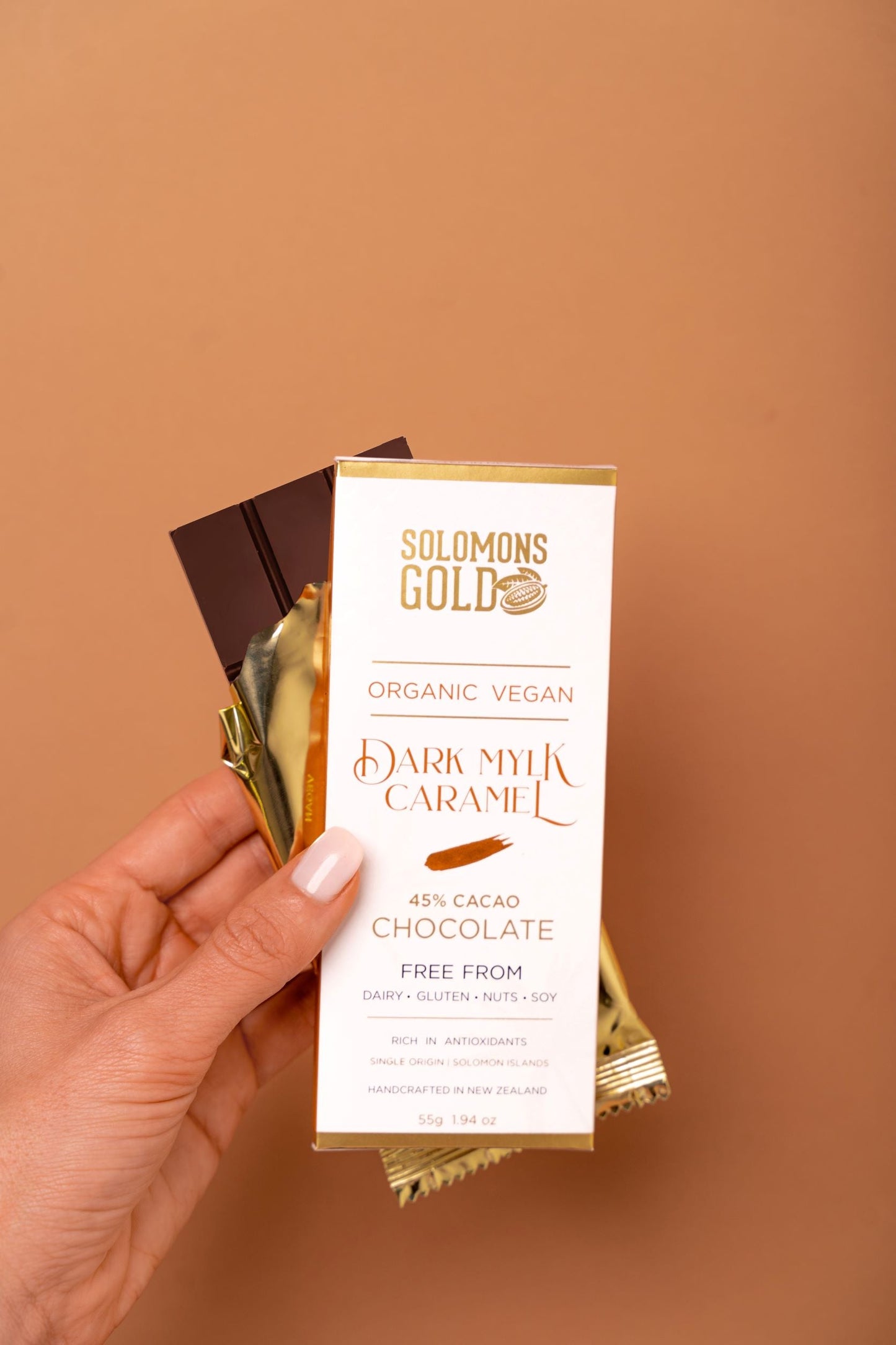 Solomons Gold Vegan Chocolate | Dark Mylk Caramel 45% 55g