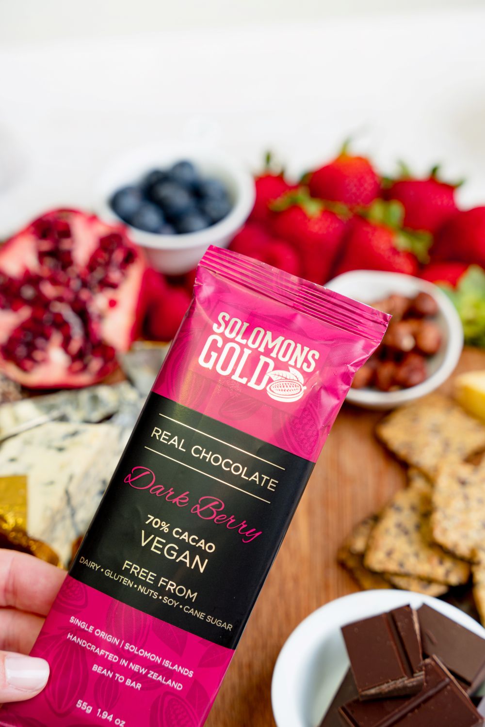 Solomons Gold Vegan Chocolate | Dark Berry 70% 55g