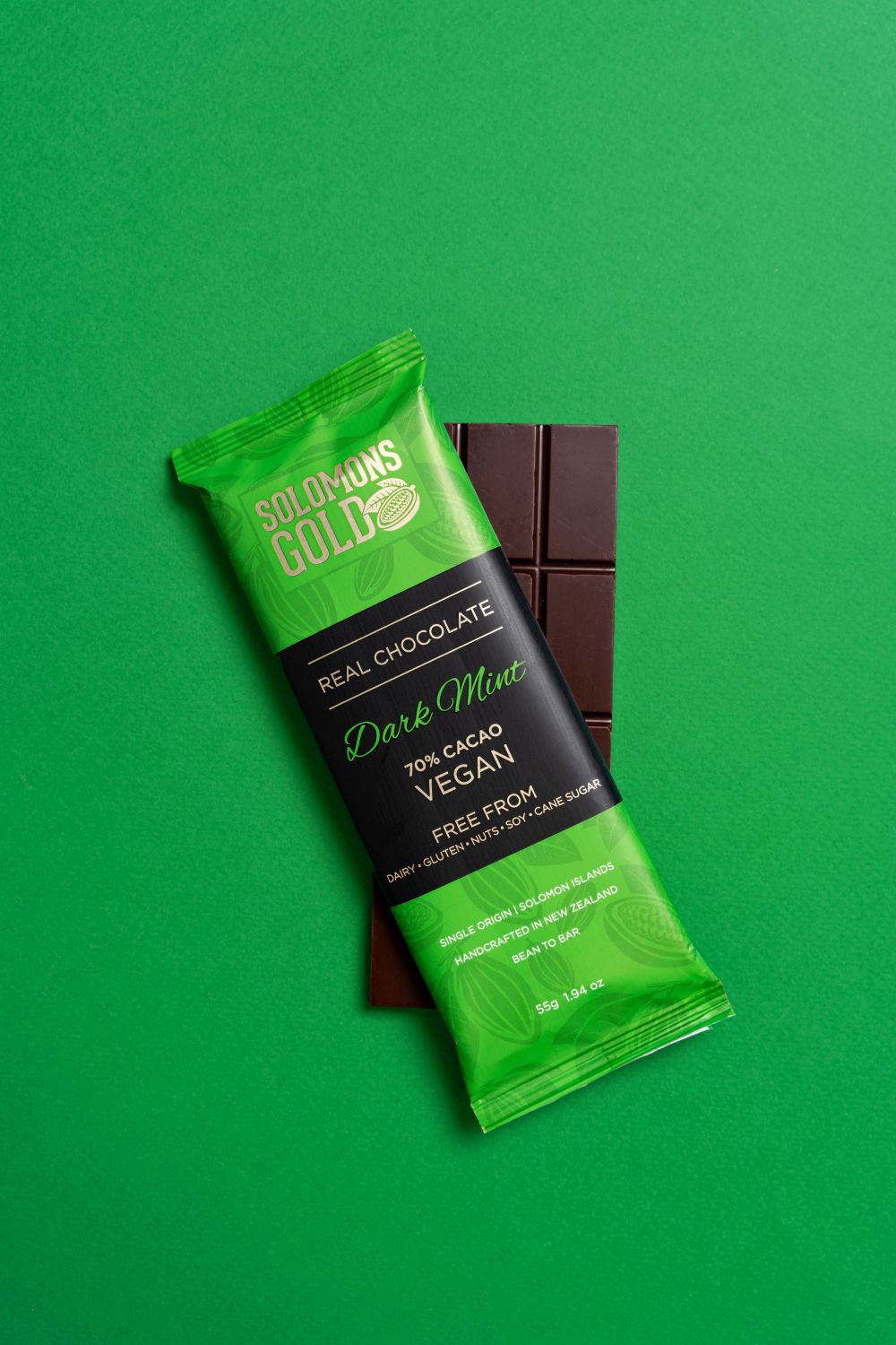 Solomons Gold Vegan Chocolate | Dark Mint 70% 55g