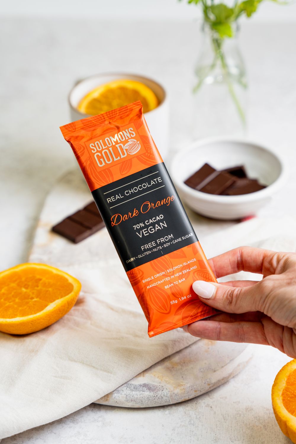Solomons Gold Vegan Chocolate | Dark Orange 70% 55g