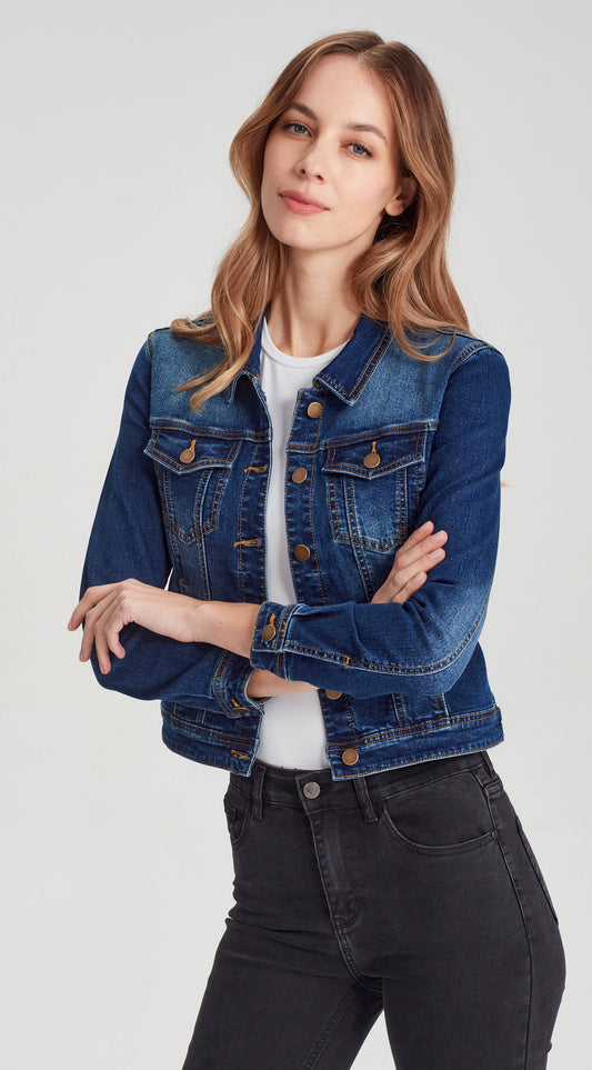 Junkfood DIXIE | Dark Blue Stretch Denim Jacket