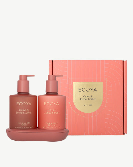 ECOYA The Bathroom Edit Gift Set | Guava & Lychee Sorbet