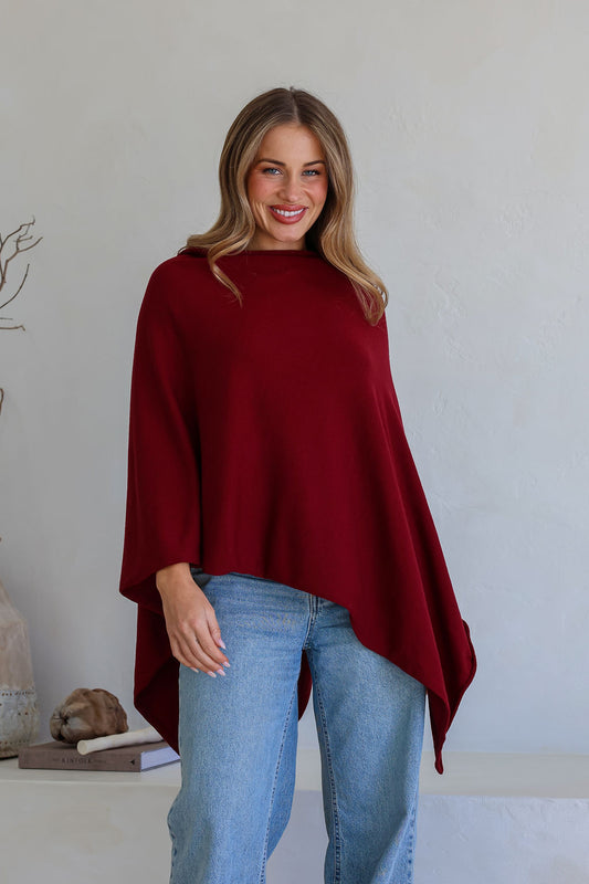 Free Spirit Australia Poncho Scarf | Berry