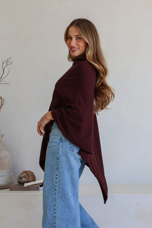 Free Spirit Australia Poncho Scarf | Chocolate