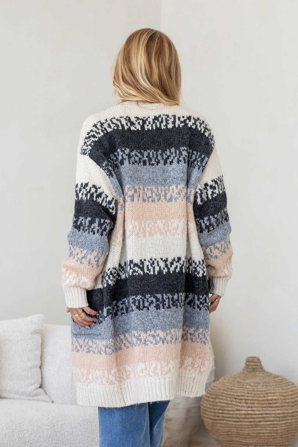 Free Spirit Canyon Cardigan | Grey/Black/Camel