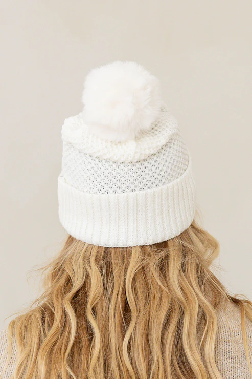 Free Spirit Sahara Pom Beanie | Soft Cream