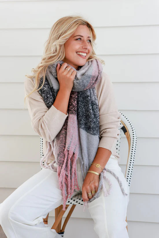 Free Spirit Australia Comfort Scarf | Pink Grey