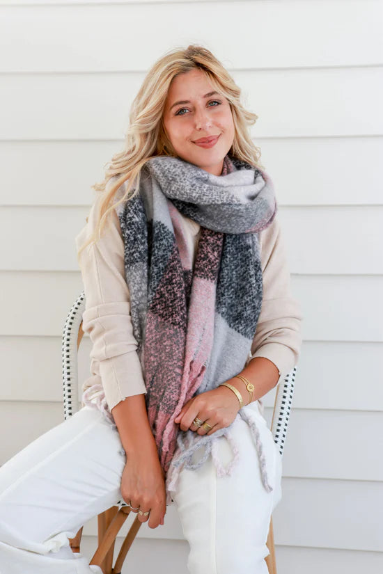 Free Spirit Australia Comfort Scarf | Pink Grey
