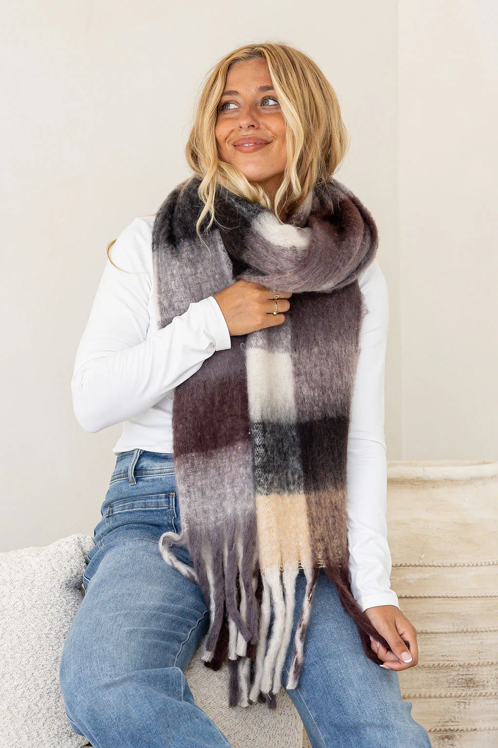 Free Spirit Espresso Mist Scarf | Chocolate Cream