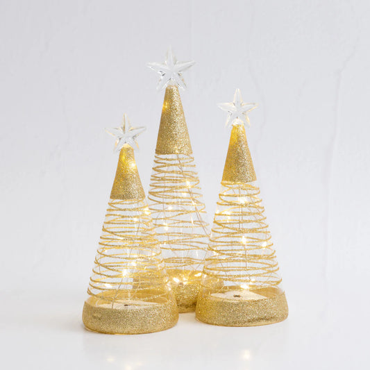 Stellar Lights Gold Sparkle Trees
