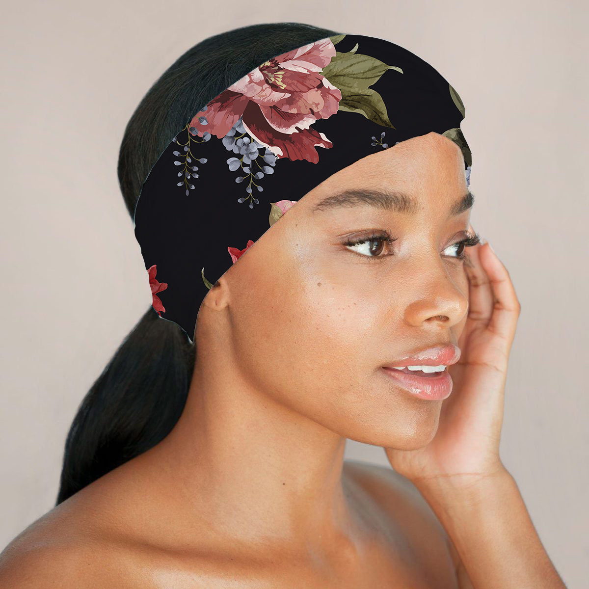 Artico Bluhen - Black Floral Head Band