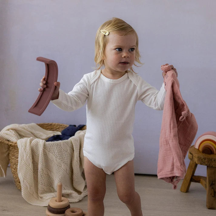 Hello Poppet Long Sleeve Ribbed Bodysuit