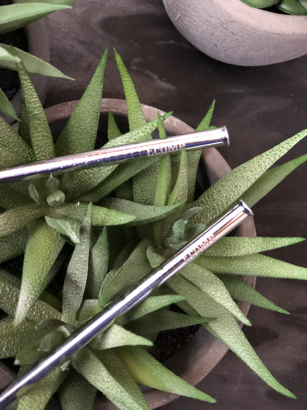 EcoMe Stainless Steel Cocktail Straws - 6 x Stainless