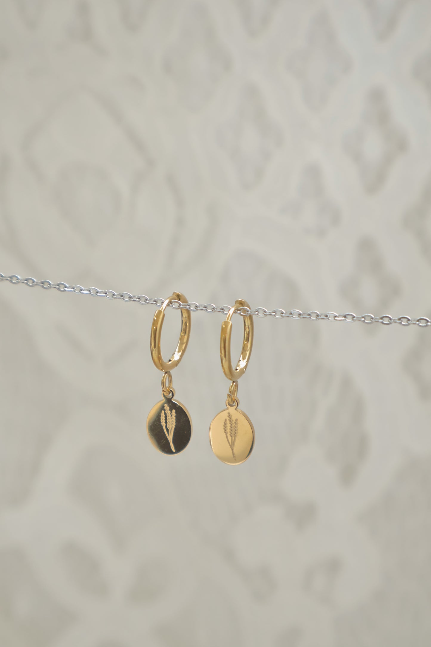 Katy B Oval Flower Hoop Earrings