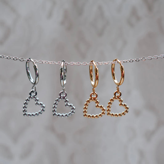 Katy B Bobble Heart Hoop Earrings