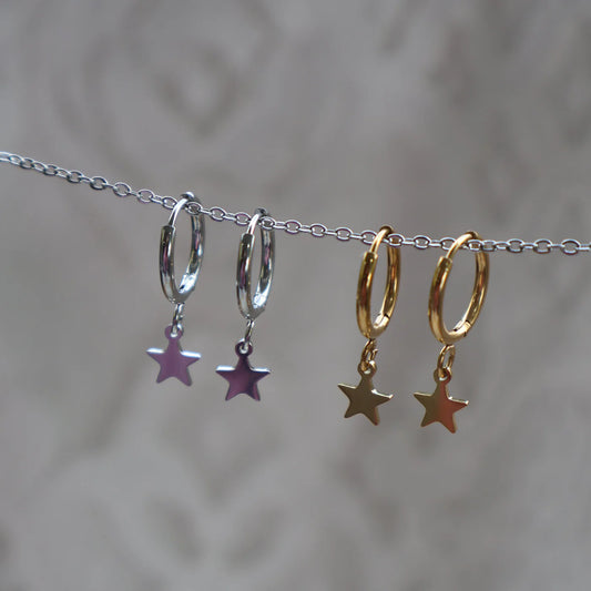 Katy B Mini Star Hoop Earrings