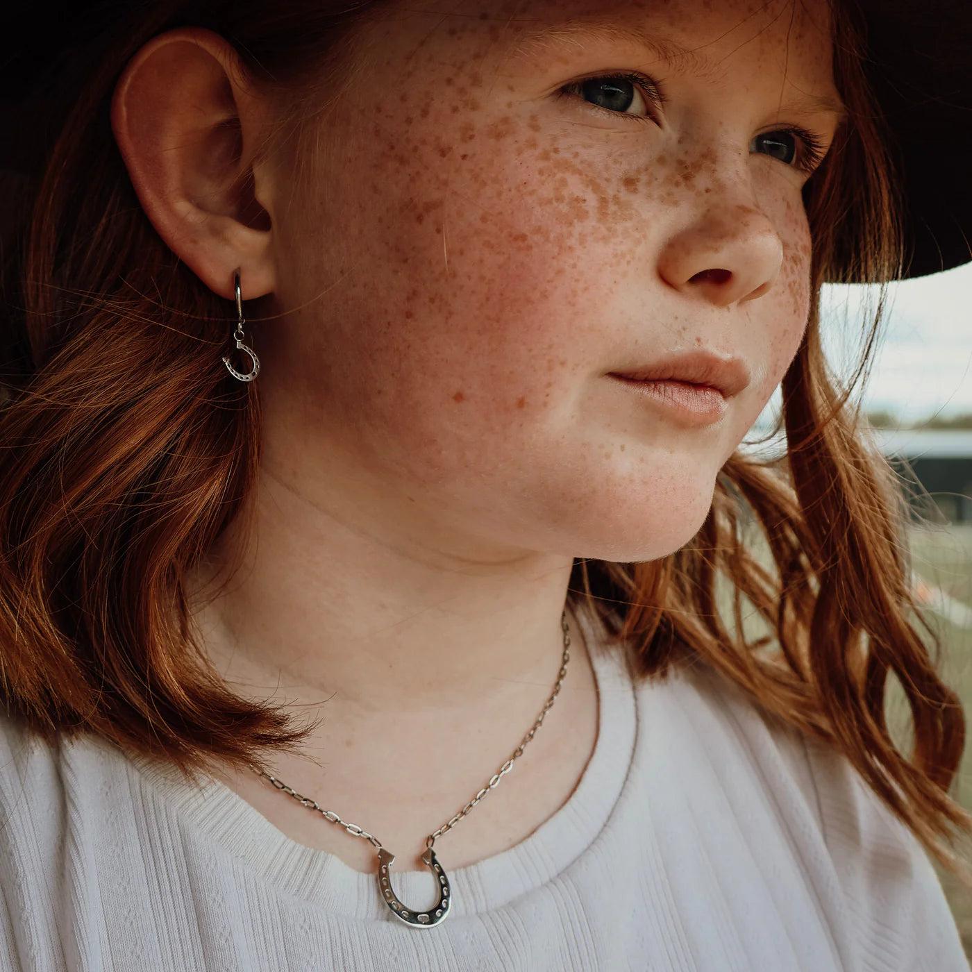 Katy B Horse Shoe Hoop Earrings