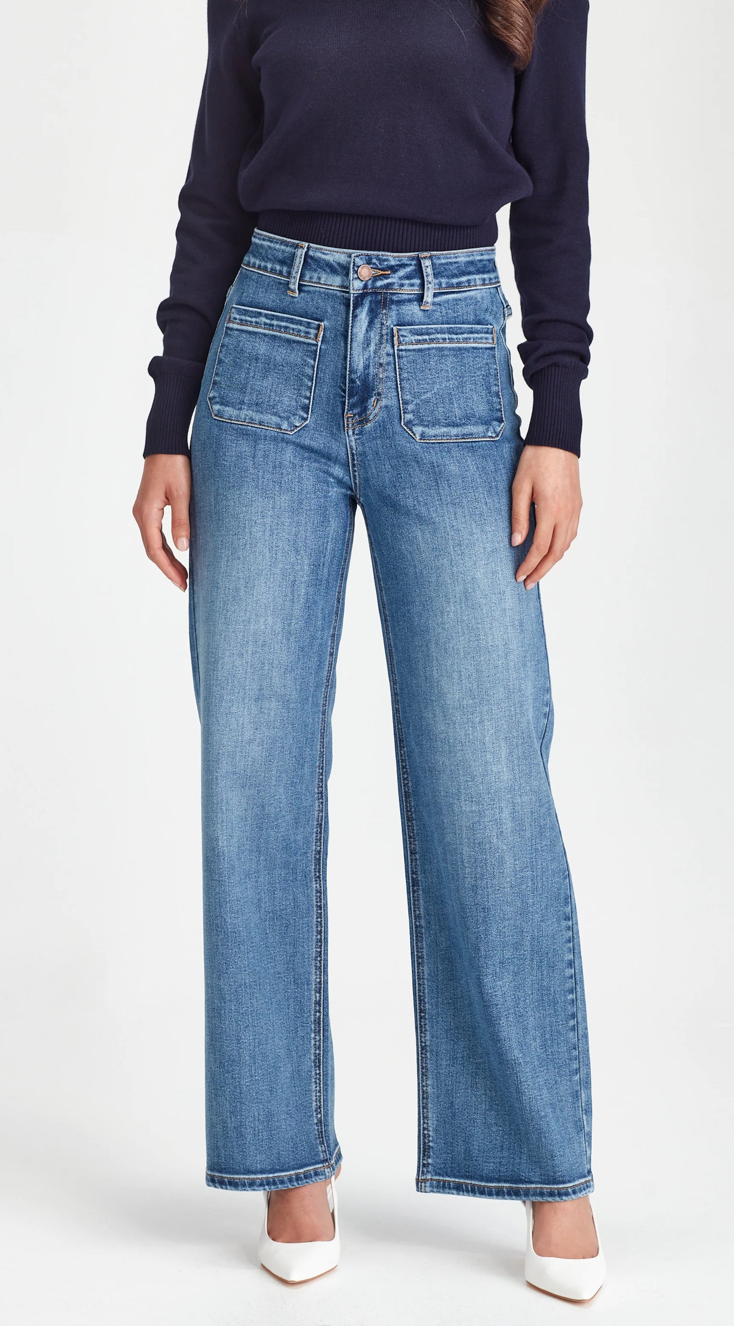 Junkfood Libby Wide Leg Denim Blue Jean