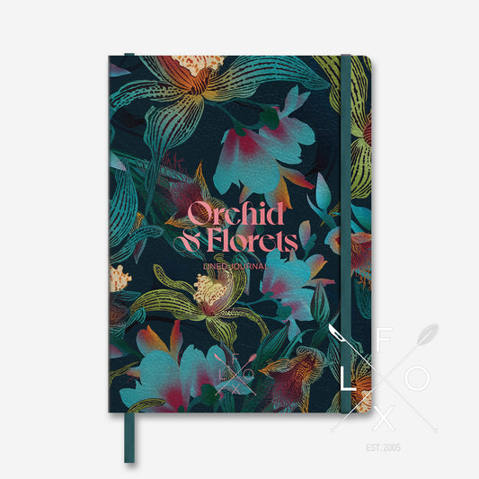Flox Lined Journal - Orchid & Florets