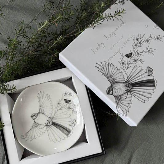 Katy Hayward Trinket Dish - Fly With Me - Piwakawaka/Fantail