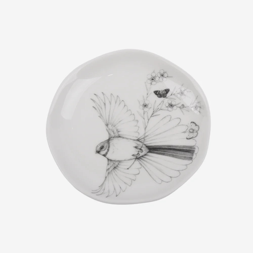 Katy Hayward Trinket Dish - Fly With Me - Piwakawaka/Fantail