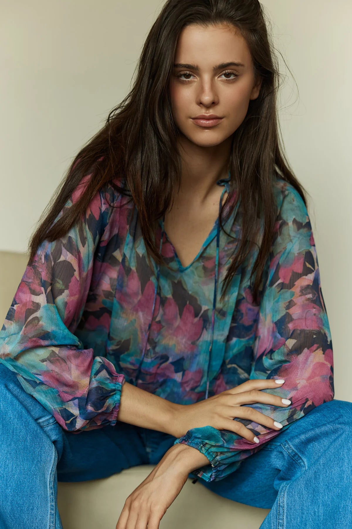 SASS Willow Tie Front Blouse | Native Orchid