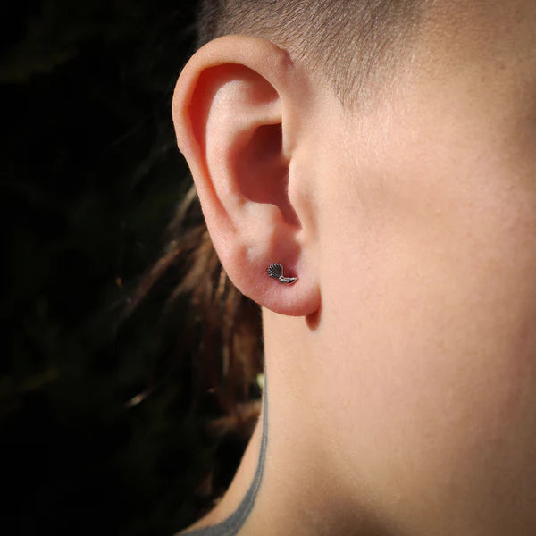 Little Taonga Piwakawaka - Fantail - Stud Earrings
