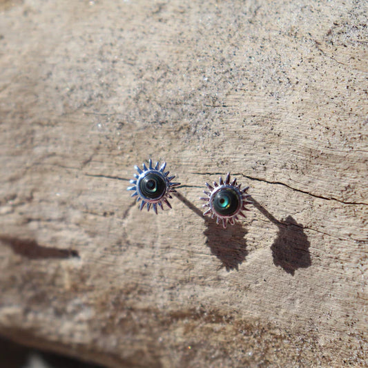 Little Taonga Ra Paua - Sun - Stud Earrings