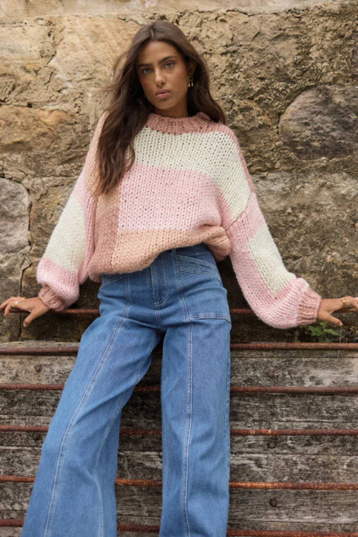 Mink Pink Marcella Colour Block Sweater