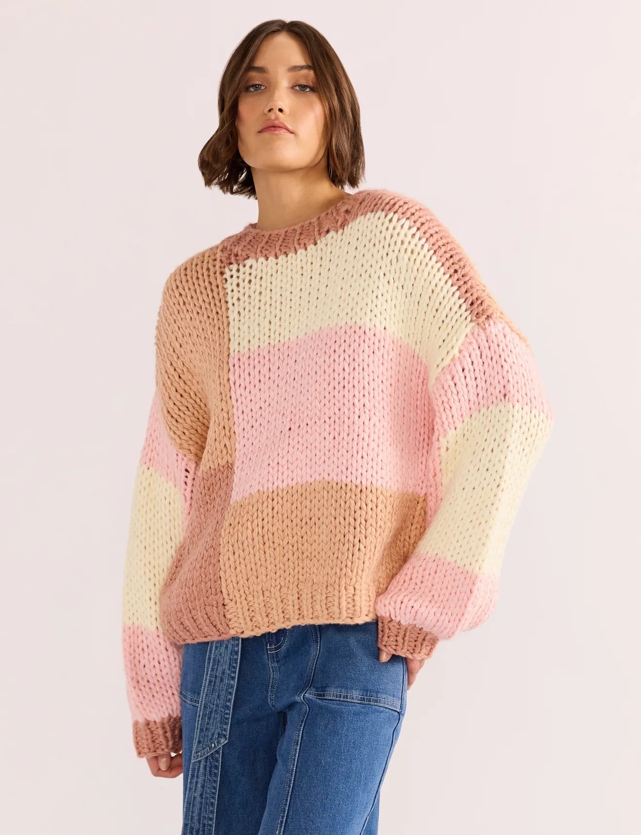 Mink Pink Marcella Colour Block Sweater