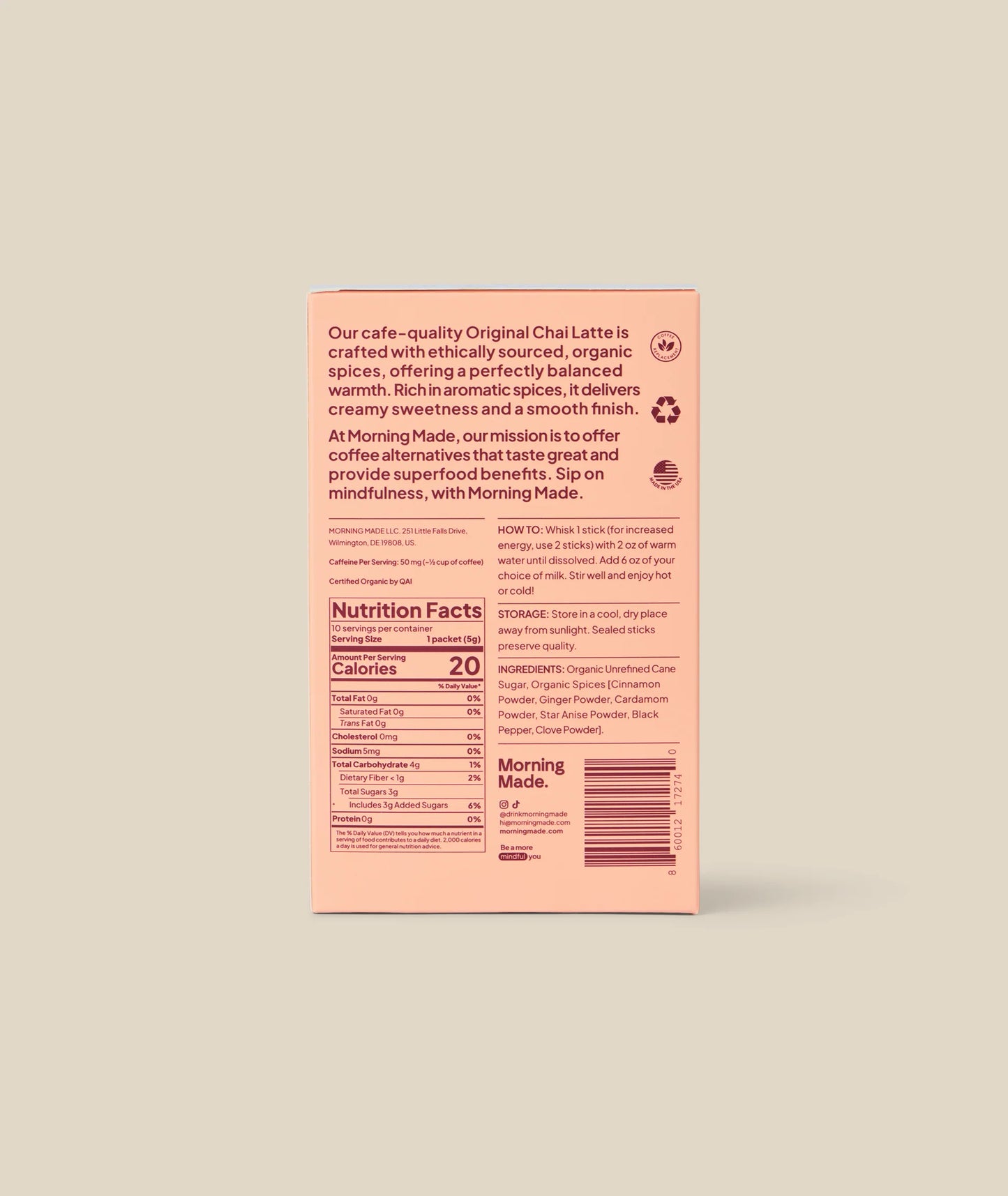 Morning Made Original Chai Latte | 10 Pack
