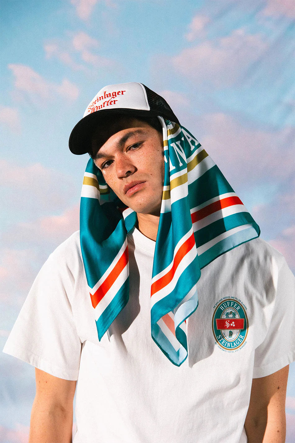 Huffer Mens Steinlager Sup Tee Offload | Chalk