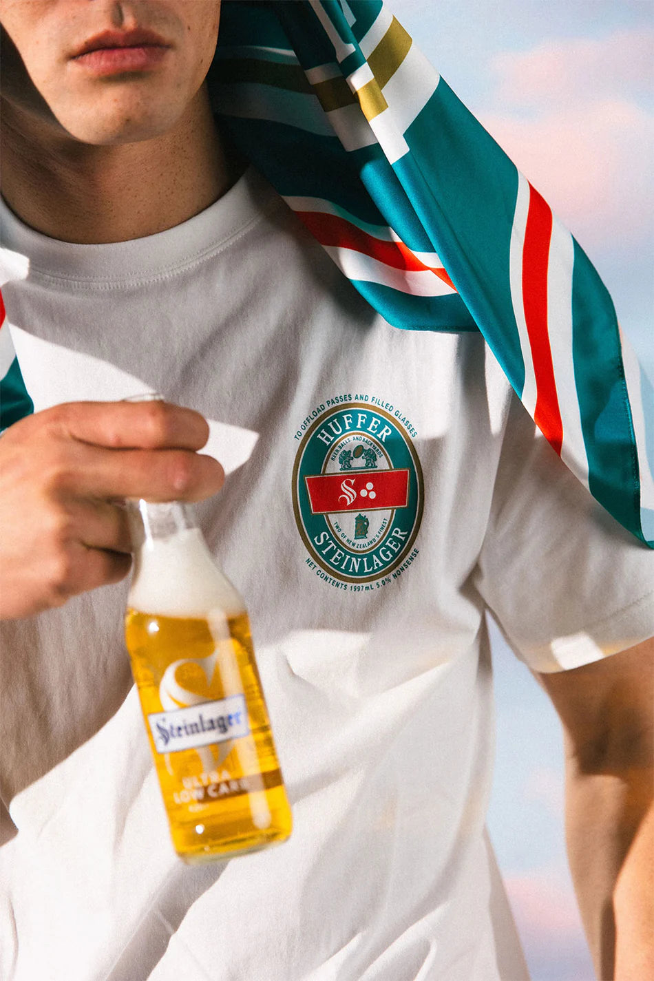 Huffer Mens Steinlager Sup Tee Offload | Chalk