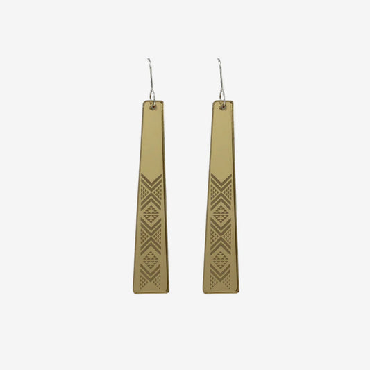 Nichola Earrings - Tāniko I Gold Mirror