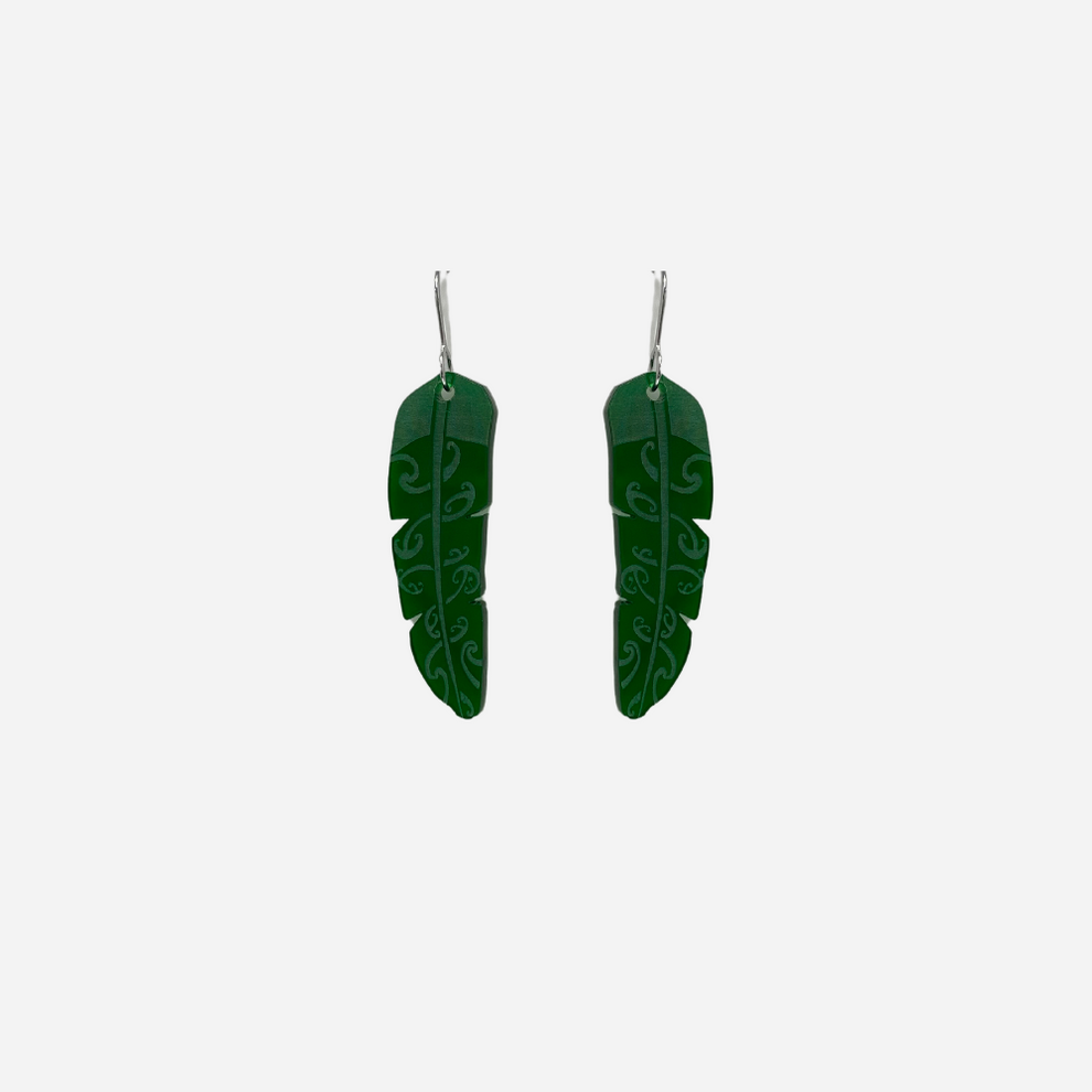 Nichola Earrings - Te Raukura | Green Clear Small