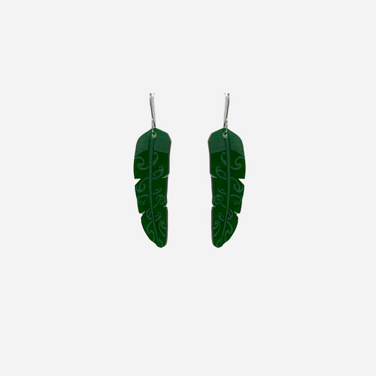 Nichola Earrings - Te Raukura | Green Clear Small
