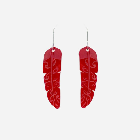 Nichola Earrings - Te Raukura | Red Clear