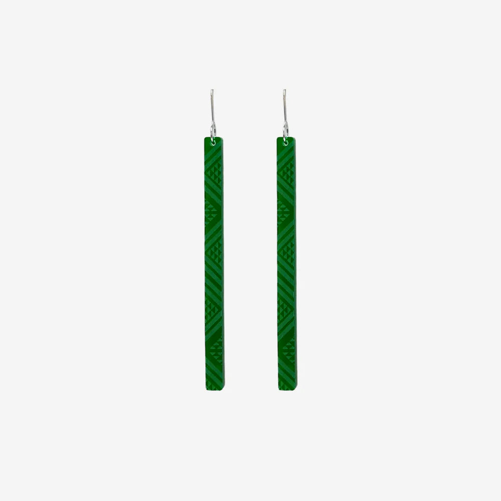 Nichola Earrings - Tāniko II - Green