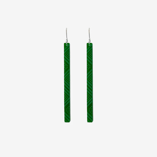 Nichola Earrings - Tāniko II - Green