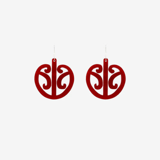Nichola Earrings - Mangopare | Red Clear Small