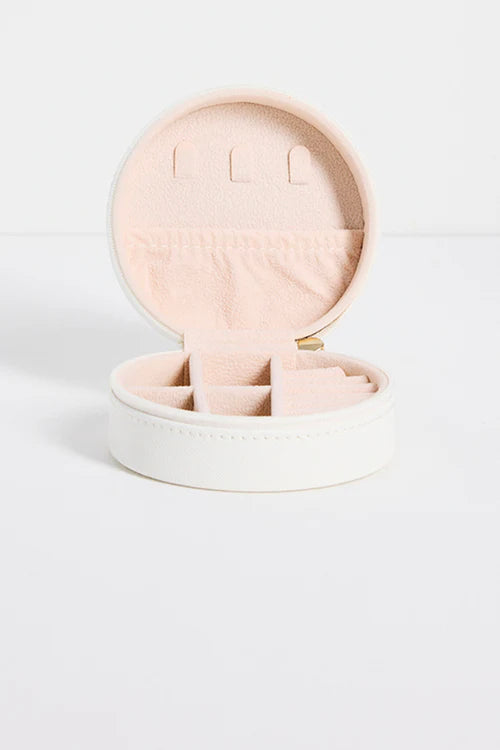 Humble + Heart Round White Jewellery Travel Case
