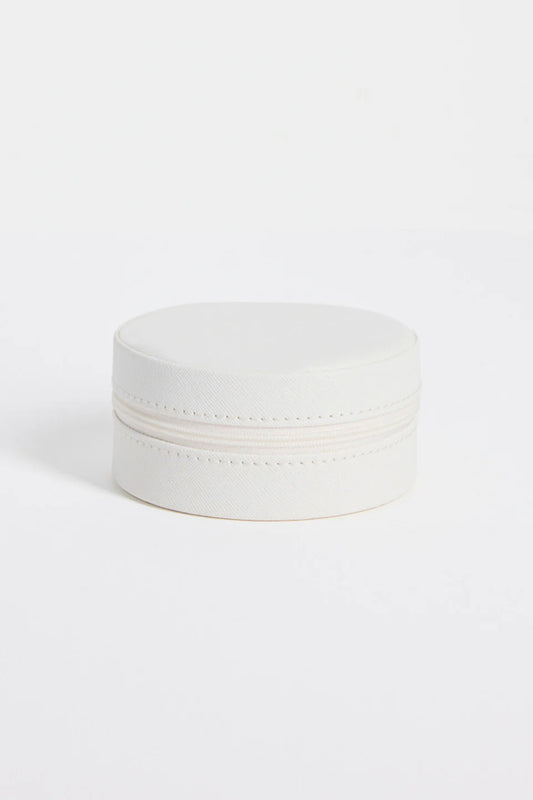 Humble + Heart Round White Jewellery Travel Case