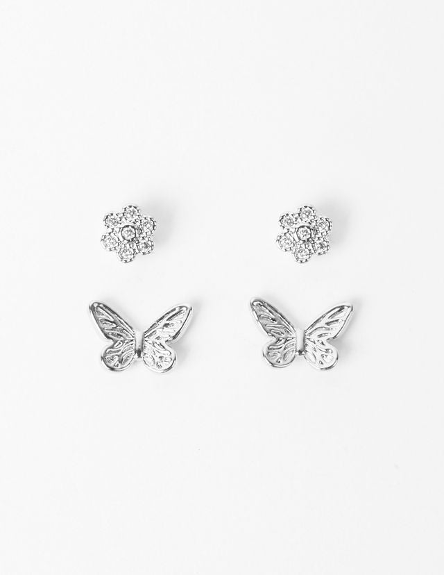 Stella + Gemma Stud Set | Butterfly & Flower