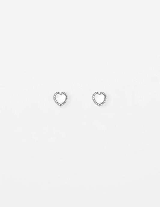 Stella + Gemma Mop Heart Stud Earrings