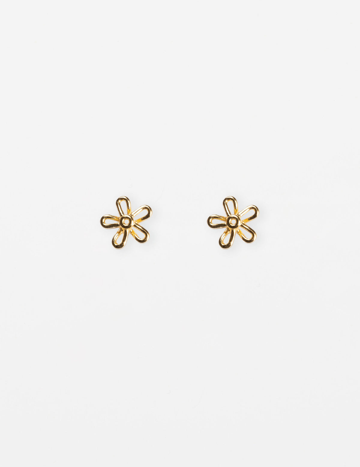 Stella + Gemma Stud Earrings | Flower Cut Out Gold