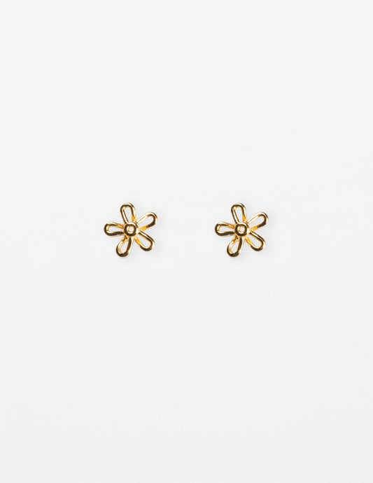 Stella + Gemma Stud Earrings | Flower Cut Out Gold