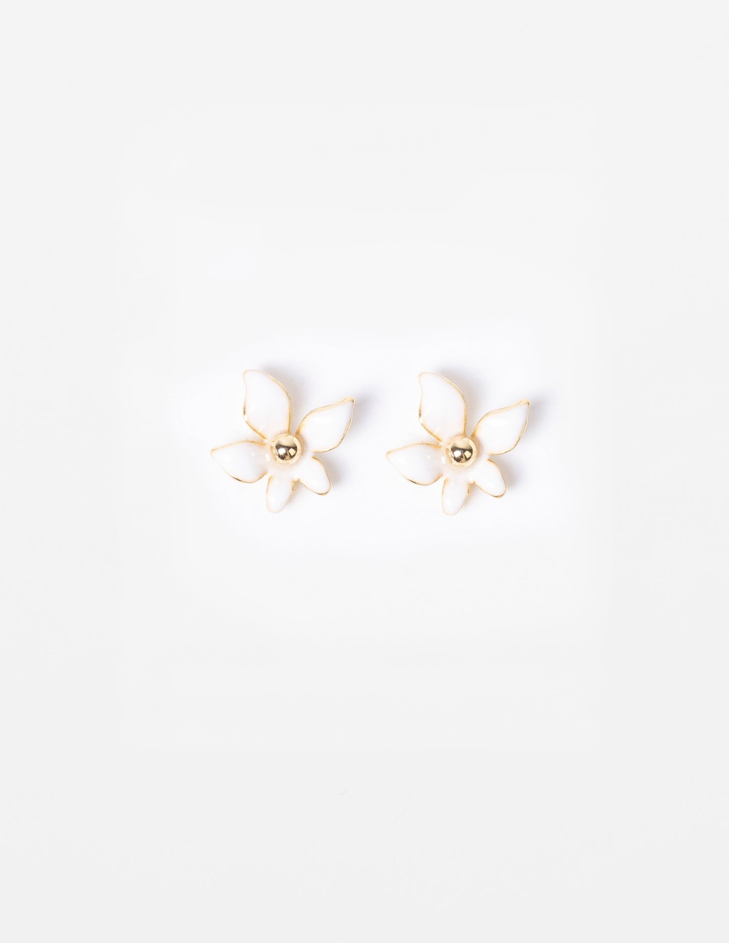 Stella + Gemma Mini Flower Stud | White