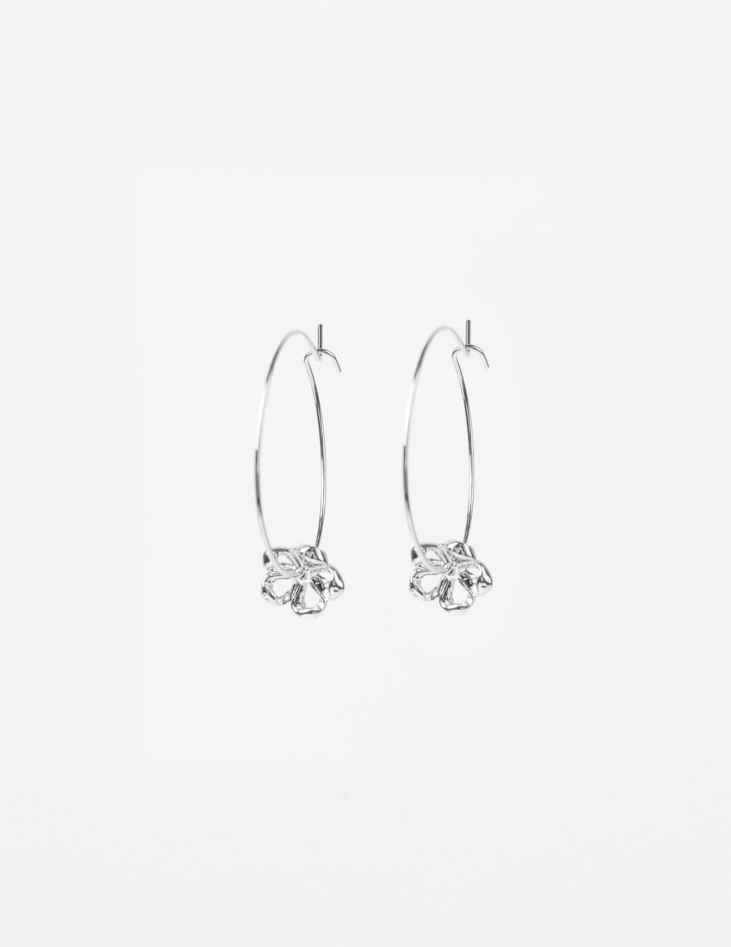 Stella + Gemma Hoop with Mini Flower Pendant